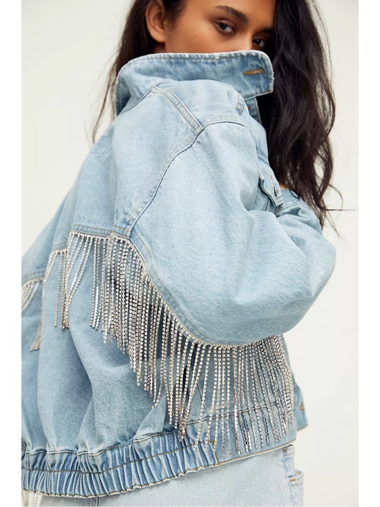 Free People Jackets & Blazers - Free People Comet Denim Bomber Jacket - Size XS